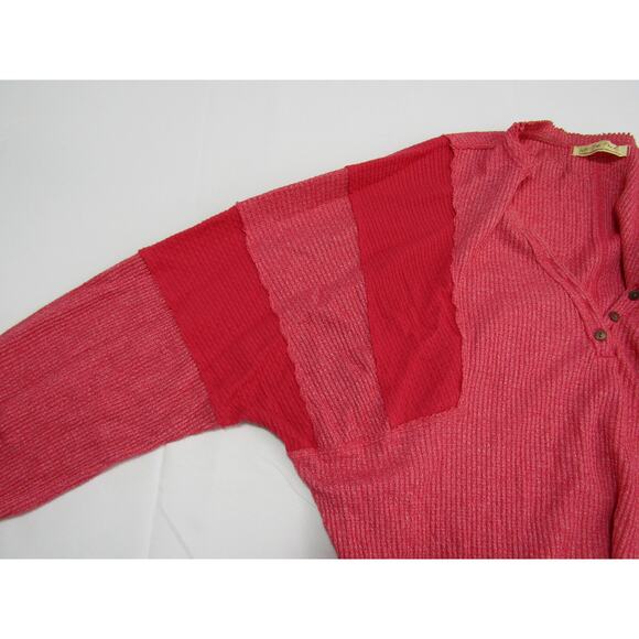 We The Free Peach Waffle Knit Top size M Cotton Boho Y2K Classic Streetwear - Picture 3 of 9